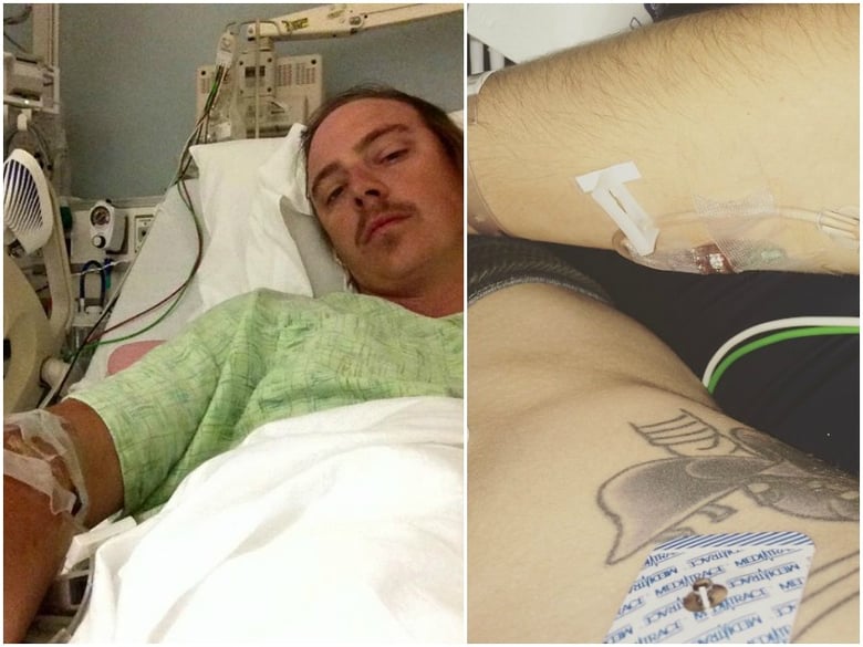 Sacramento musicians, Blake Abbey and Alex Lyman, posted pictures of their injuries after being assaulted and stabbed in Midtown last night.